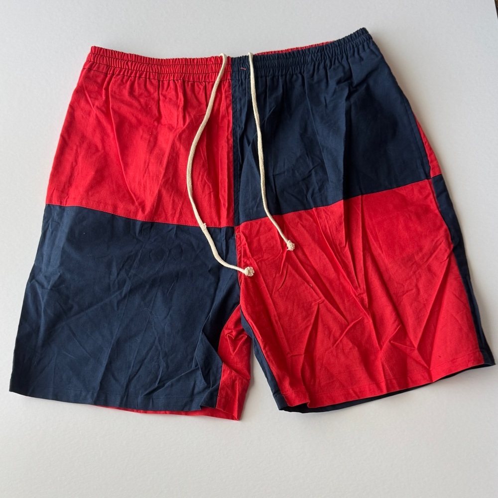 Southern Surf Mens Swim Trunks  L Multicolor Color Block Mesh Lined 80s Vintage